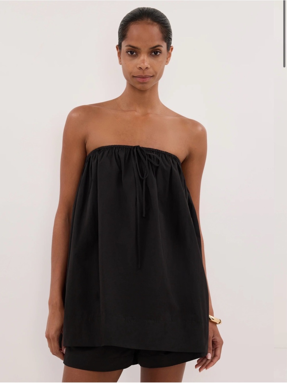 DISSH NWT Sommer Black Strapless Poplin Top